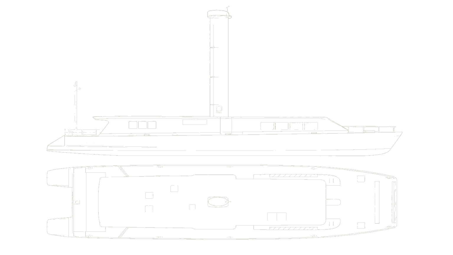 Technical side elevation and plan view of Moulin à Vent